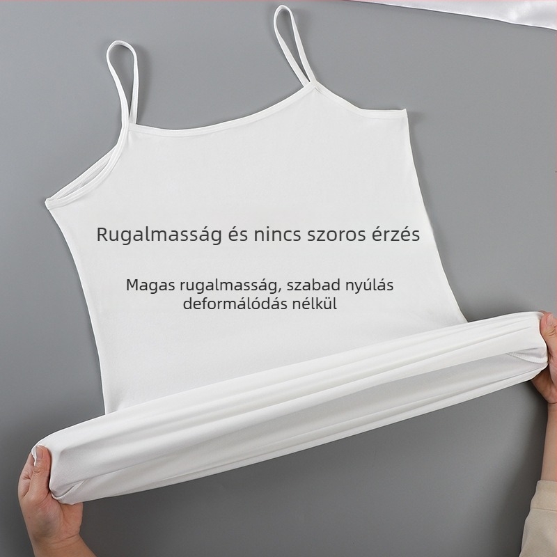 Spagetti pántos női ruha, ujj nélküli, midi hosszúságú, beépített alsó bélés a szem átláthatóságának elkerülésére; Milk Silk anyag, 90–95% poliészter és <30% spandex