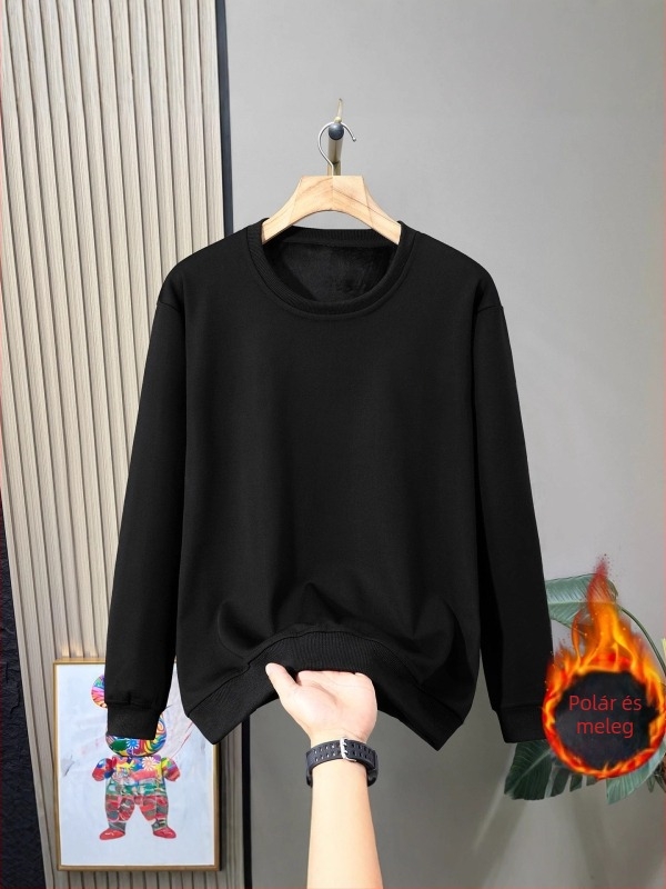 Fleece pulóver, kerek nyakú, hosszú ujjú, gallér nélküli, fleece béléssel, hőtranszfer nyomtatással