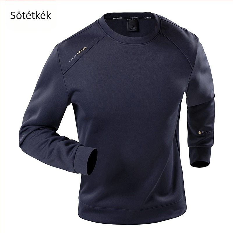 Férfi pulóver kerek nyakú, hosszú ujjú, bő szabás, poliészter-keverék