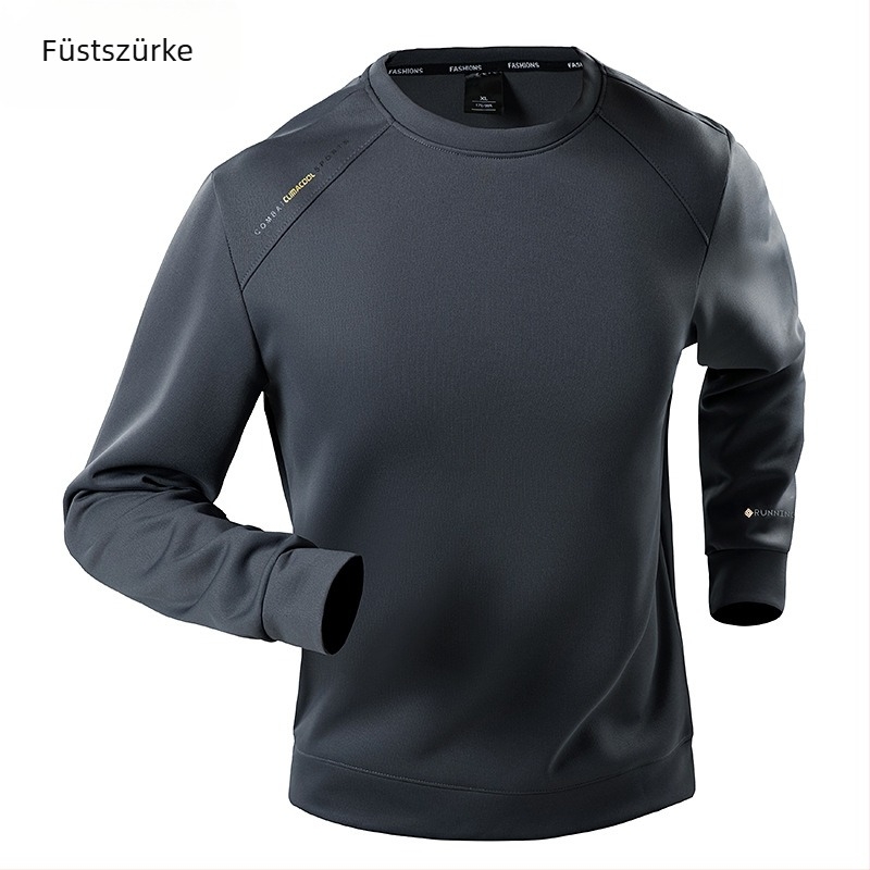 Férfi pulóver kerek nyakú, hosszú ujjú, bő szabás, poliészter-keverék