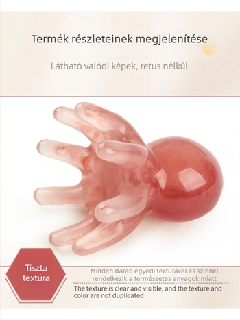 Fej masszírozó fésű széles fogakkal meridiánok és akupunktúra pontok tisztítására — egészség masszázs eszköz, 62 g