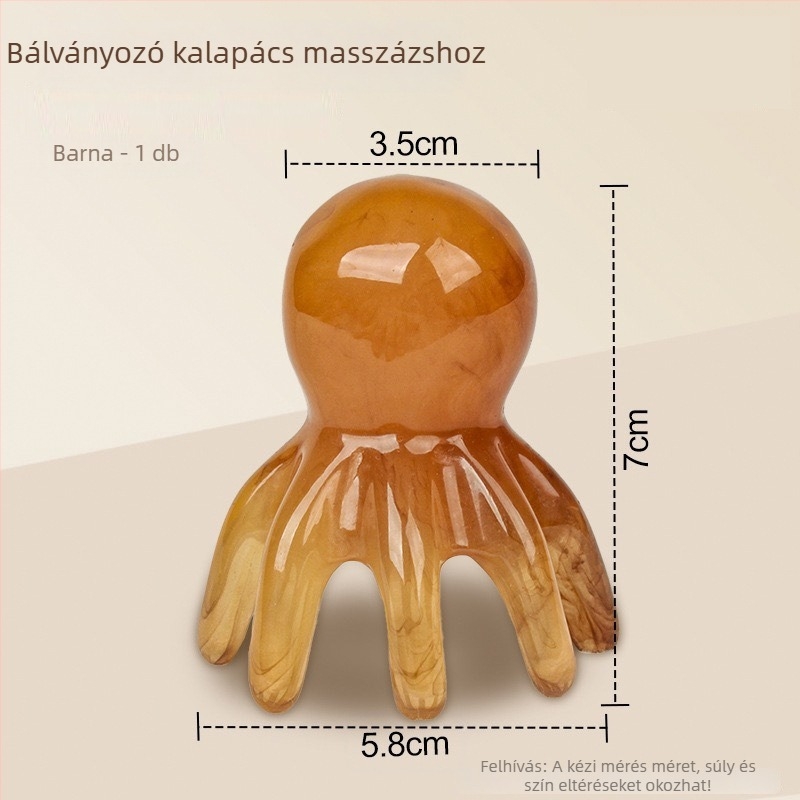 Fej masszírozó fésű széles fogakkal meridiánok és akupunktúra pontok tisztítására — egészség masszázs eszköz, 62 g