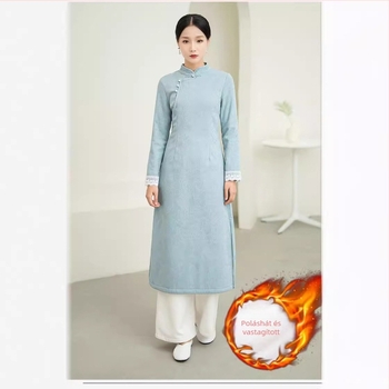 Kínai stílusú dzseki etnikus táncokra, pamutkeverék anyag, 80–90% pamut, vasalásmentes, szabályos ujjú, téli szezon 2023