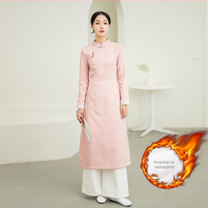 Kínai stílusú dzseki etnikus táncokra, pamutkeverék anyag, 80–90% pamut, vasalásmentes, szabályos ujjú, téli szezon 2023