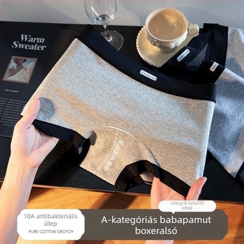 Női pamutboxer, középmagas derékszélesség, 2025-ös új modell, varrats nélküli, antibakteriális ágyék környéke