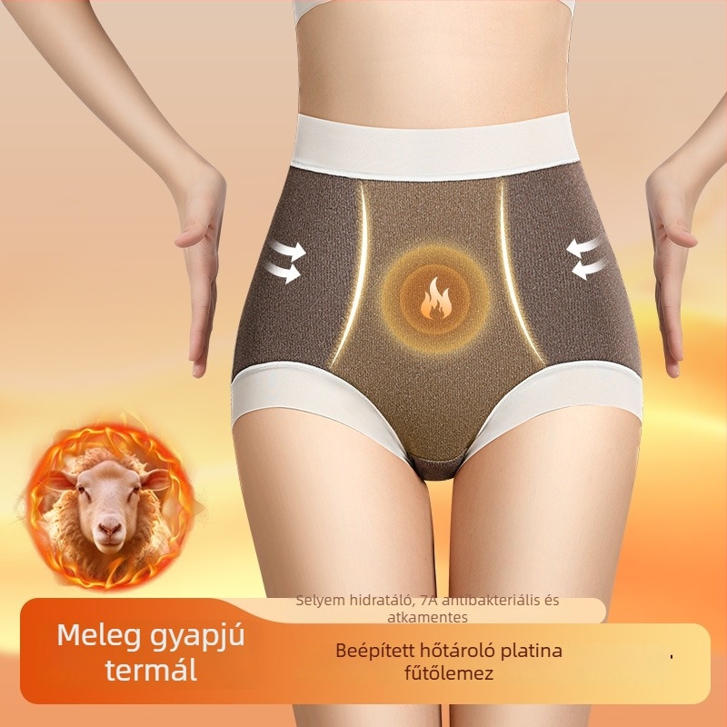 Női magas derekú bugyi, varrás nélküli, meleg, hasformáló és fenékemelő, bélés mulberry selyem
