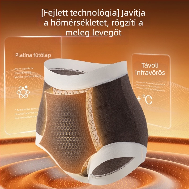 Női magas derekú bugyi, varrás nélküli, meleg, hasformáló és fenékemelő, bélés mulberry selyem