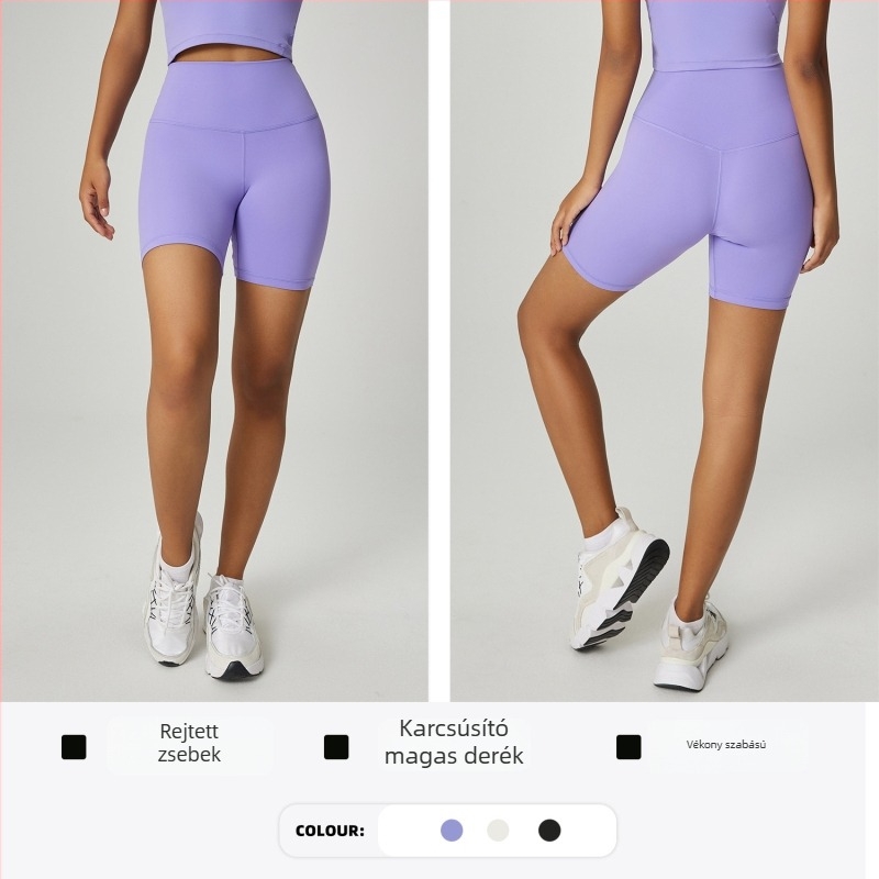 Jóga/fitnesz/kerékpározás rövidnadrág, magas derekú, 81% nylon, 19% spandex, 3/4 hosszú, nőknek
