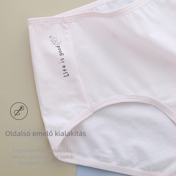 Női pamut bugyi – varrás nélküli, lélegző, középmagas derekú, pamut bélés a szeméremtájékon, mindennapi viselet
