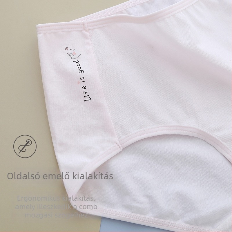 Női pamut bugyi – varrás nélküli, lélegző, középmagas derekú, pamut bélés a szeméremtájékon, mindennapi viselet