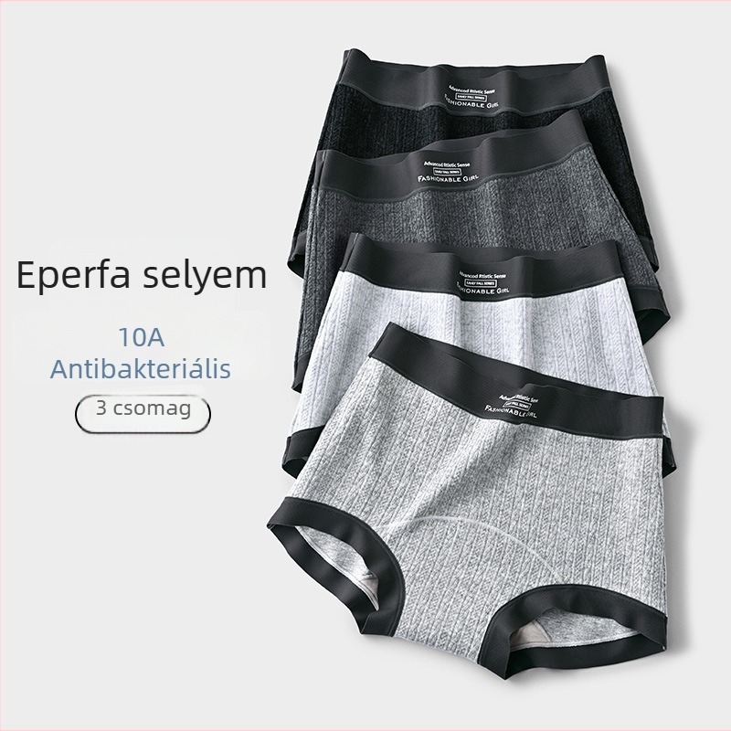 Új női pamut magas derekú boxer brief, antibakteriális, varrás nélküli, hosszított fazon, nagy méret