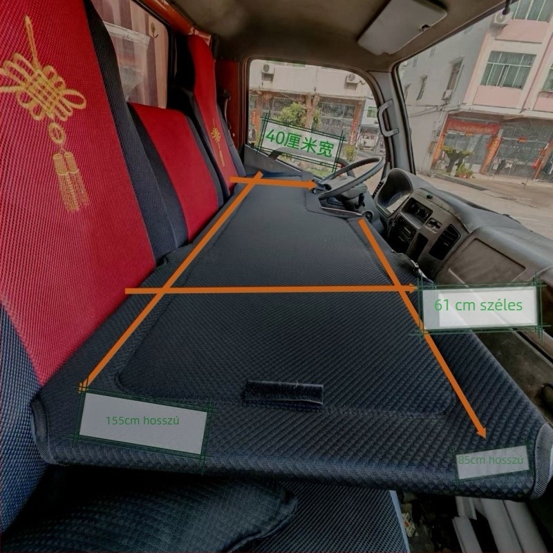 L6F Összecsukható autóágy – pihenőmatrac a frontüléshez, univerzális autómatrac, Anyag: Flocking; Automatikus felfújás