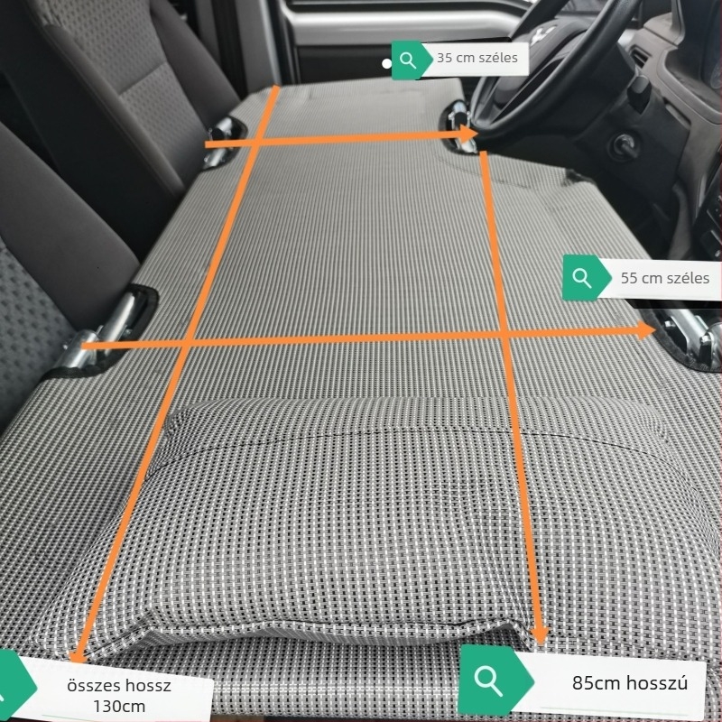 L6F Összecsukható autóágy – pihenőmatrac a frontüléshez, univerzális autómatrac, Anyag: Flocking; Automatikus felfújás