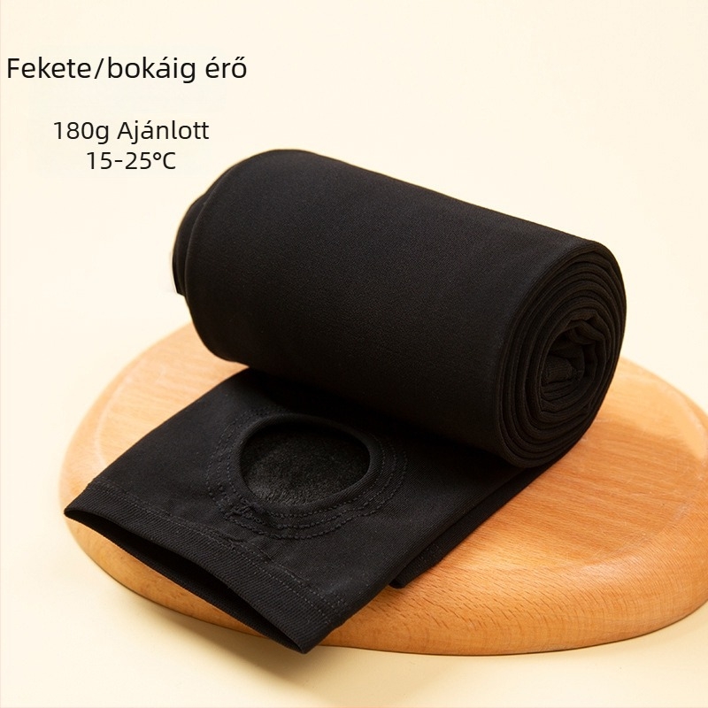 Női nylon leggings fleece béléssel, testszínű, őszi-téli, kopásálló és anti-pilling