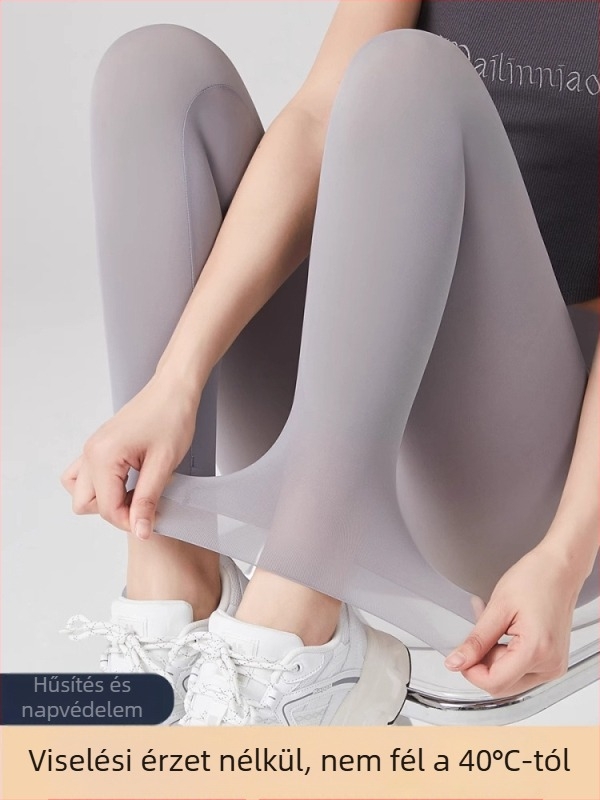 Szuper vékony Ice Silk napvédő Shark nadrág nőknek, magas derekú, plusz méret, nyári jóga leggings, 2025 modell