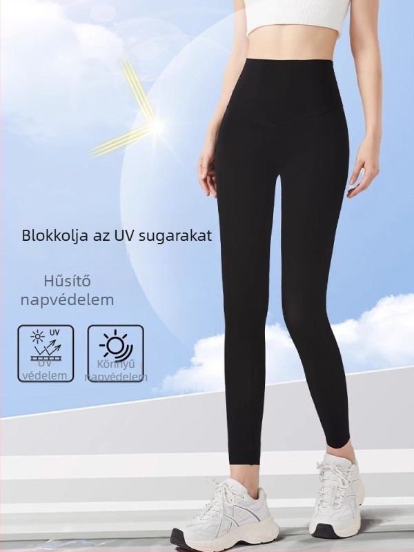 Szuper vékony Ice Silk napvédő Shark nadrág nőknek, magas derekú, plusz méret, nyári jóga leggings, 2025 modell
