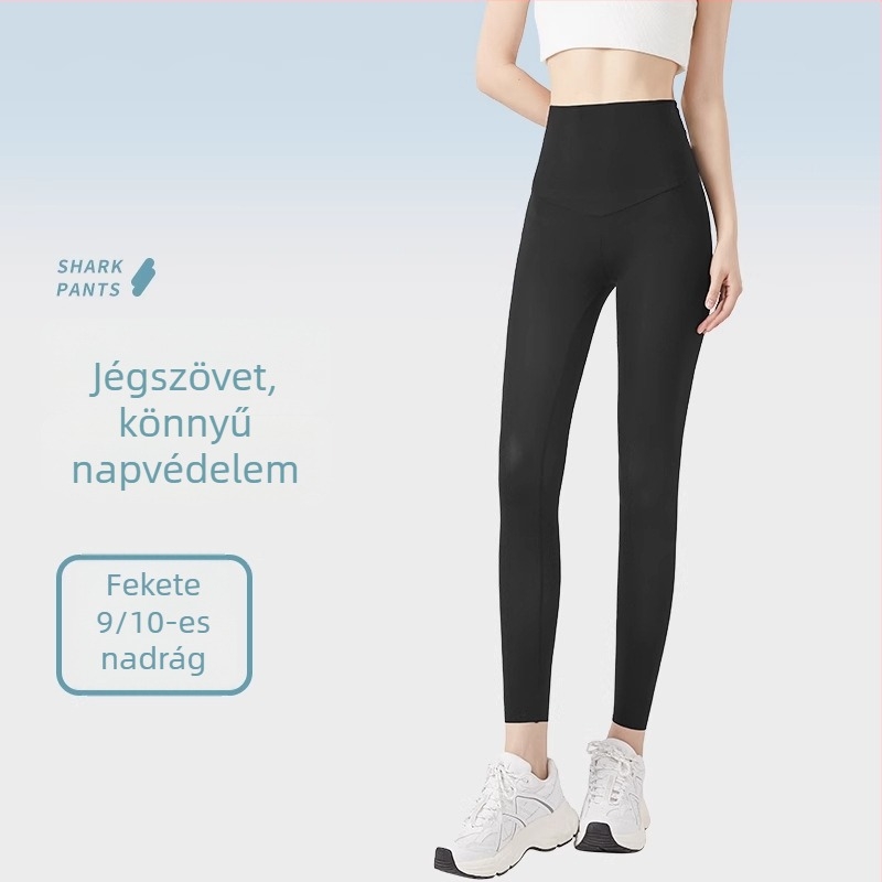 Szuper vékony Ice Silk napvédő Shark nadrág nőknek, magas derekú, plusz méret, nyári jóga leggings, 2025 modell