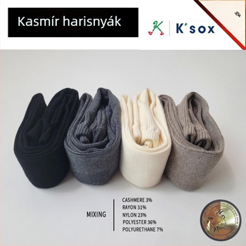 K'SOX fleeces harisnya — kasmír szálú anyag, csípőemelés és formázás, közepes vastagság, teljes hosszúságú harisnya felnőtteknek