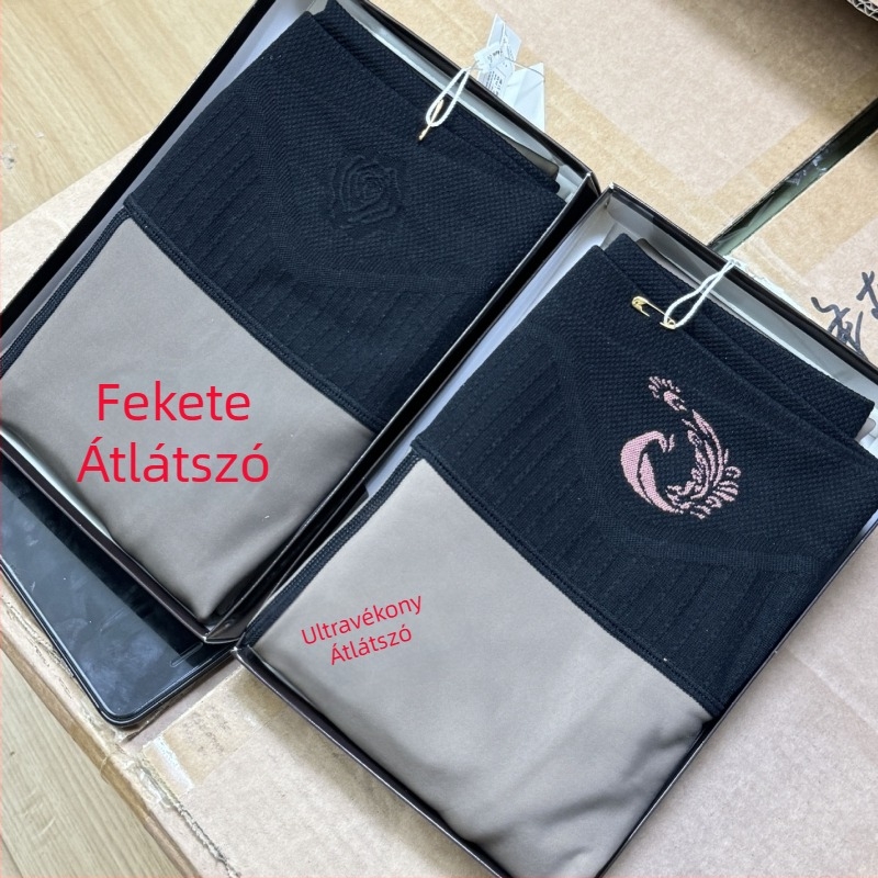 Chen Er 9025F Magas derekú, fényes, átlátszó harisnyanadrág, fenékemelés és lábformázás, fekete és testszínű