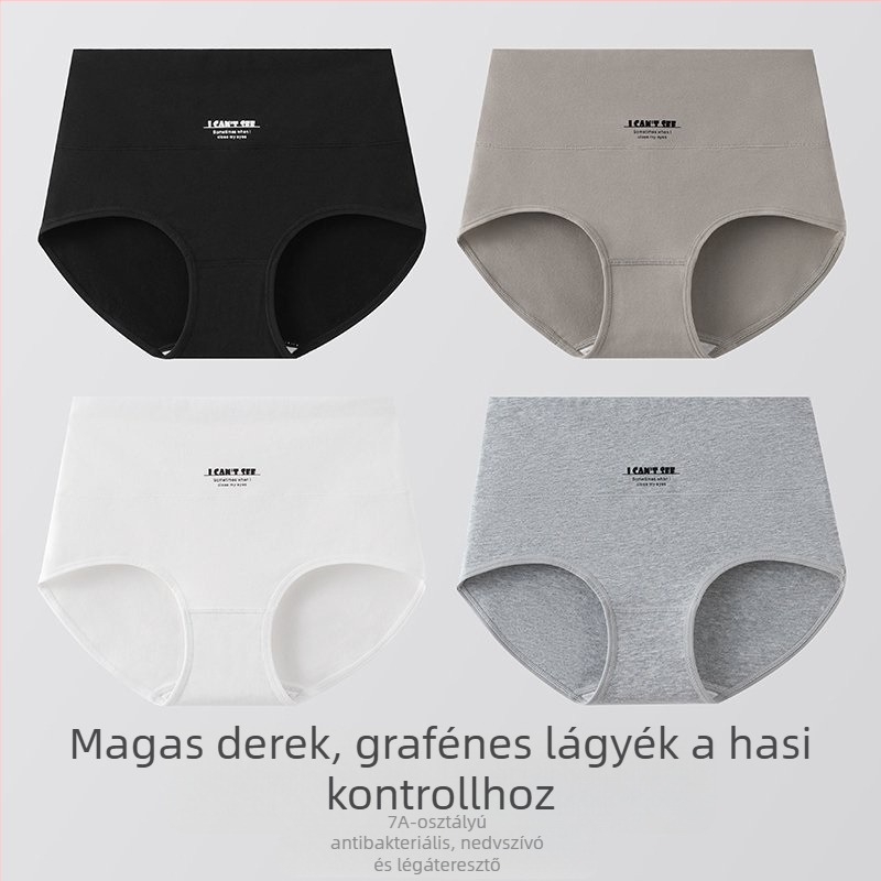 Női magas derekú antibakteriális pamut alsó, amely felhúzza a popsit és feszesíti a hasat