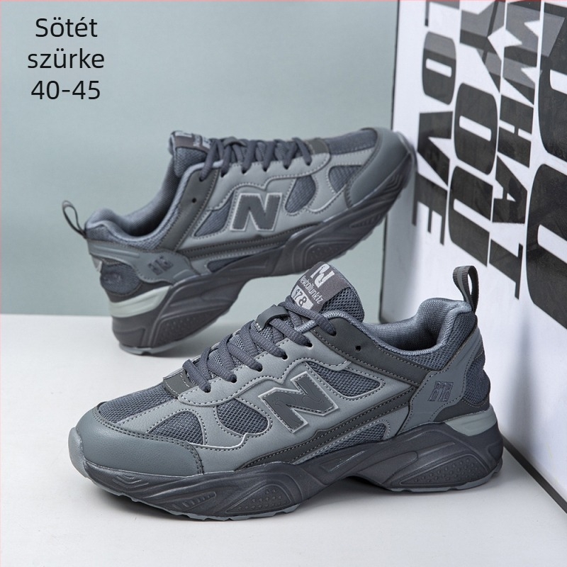Unisex dad shoes – PU+ mesh felsőrész, lélegző és vízálló; talp Rubber+ EVA; belső talp EVA; univerzális dizájn; alacsony profil