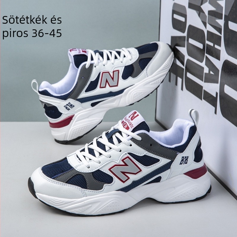 Unisex dad shoes – PU+ mesh felsőrész, lélegző és vízálló; talp Rubber+ EVA; belső talp EVA; univerzális dizájn; alacsony profil