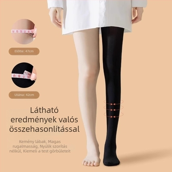 Női testszínű kompressziós harisnya, erős formázás, egész éves viselet, nylon