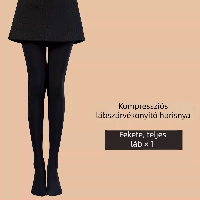 Női testszínű kompressziós harisnya, erős formázás, egész éves viselet, nylon