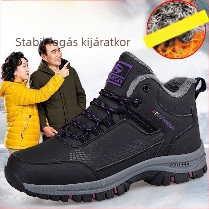 Felnőtt téli cipő valódi bőrből, vízálló, alacsony boka, gumitalp, bőr belső