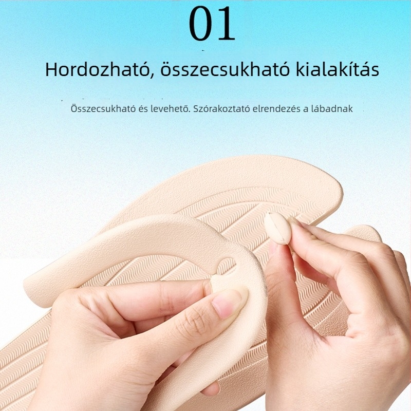 Összecsukható utazópapucs, szagtalanító hatású, uniszex, csúszásmentes, hordozható strand- és hotelfürdőpapucs