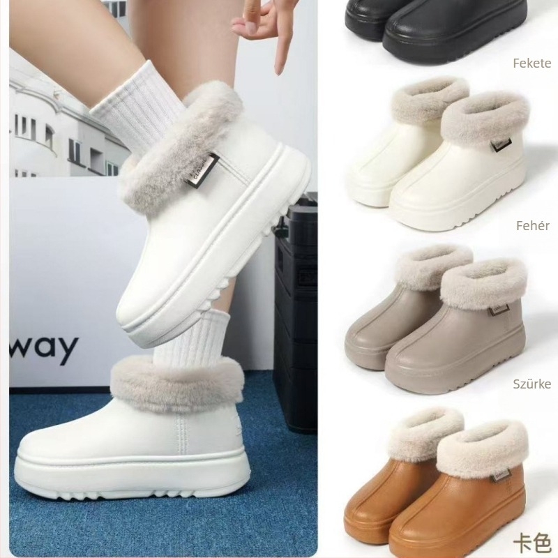 Női téli EVA bakancs plüss béléssel, EVA felső rész, EVA talp, 3-5 cm sarok, kerek orr