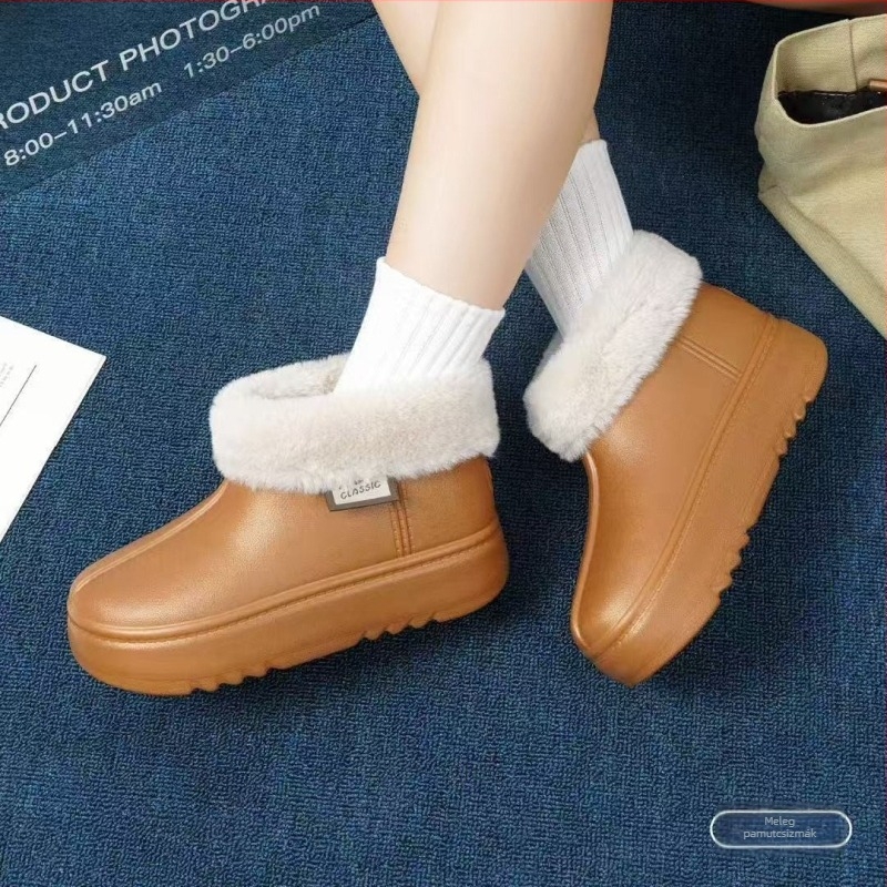 Női téli EVA bakancs plüss béléssel, EVA felső rész, EVA talp, 3-5 cm sarok, kerek orr