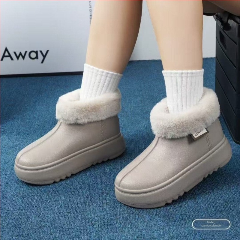 Női téli EVA bakancs plüss béléssel, EVA felső rész, EVA talp, 3-5 cm sarok, kerek orr