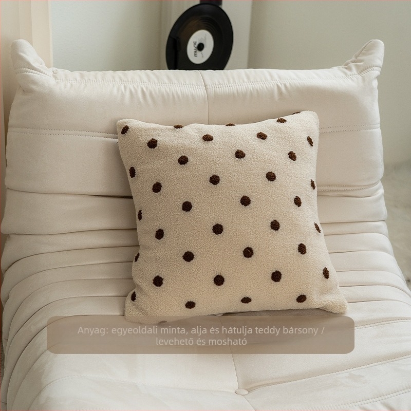 Puhas plüss párnahuzat, hímzett geometriai minta, modern minimalist stílus, testreszabható