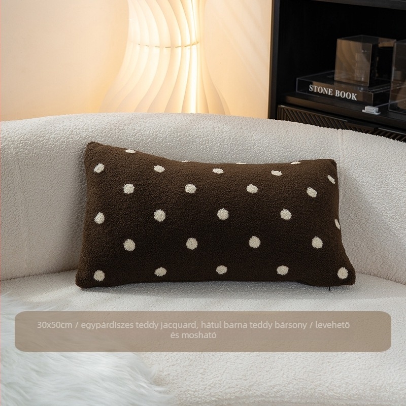Puhas plüss párnahuzat, hímzett geometriai minta, modern minimalist stílus, testreszabható