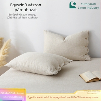 Yutaiyuan Egyszínű len párnahuzat, természetes színű Rain Dew len, északi minimalista stílus, enyhe színkülönbség