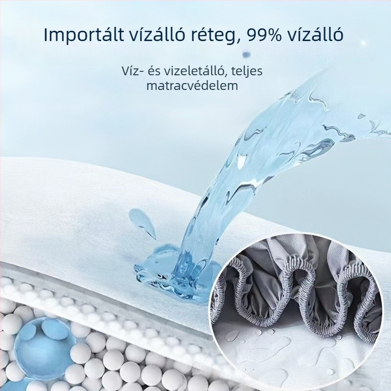 Vízálló és olajálló masszázságy lepedő, elasztikus sarkokkal és beépített olajálló alátéttel