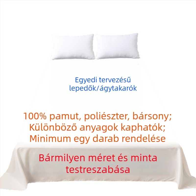 Személyre szabott lepedő diákkollégiumba, anime mintával, 100% pamut, matracvédő