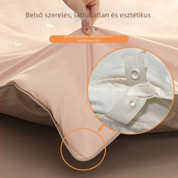 Ágytakaró huzat négy sarkon rögzítő pántokkal, plosk pamutpántok, Pima pamut, tie-dye nyomás, modern minimalista stílus