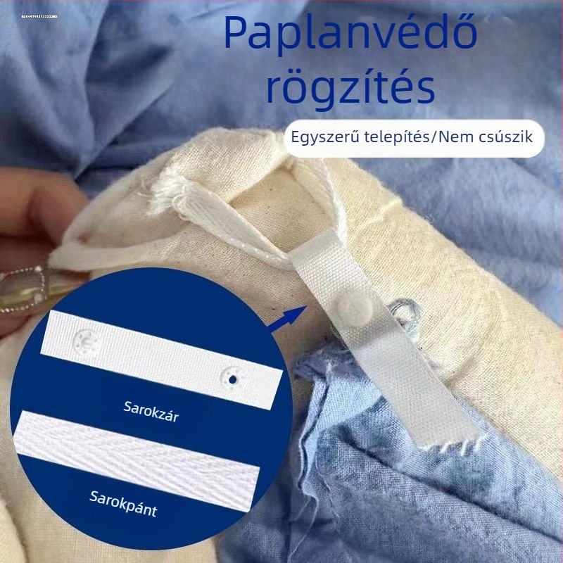 Ágytakaró huzat négy sarkon rögzítő pántokkal, plosk pamutpántok, Pima pamut, tie-dye nyomás, modern minimalista stílus