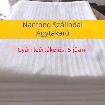 Szállodai ágynemű, pamut és len, fonalfestett, szállodai stílus, első osztályú minőség