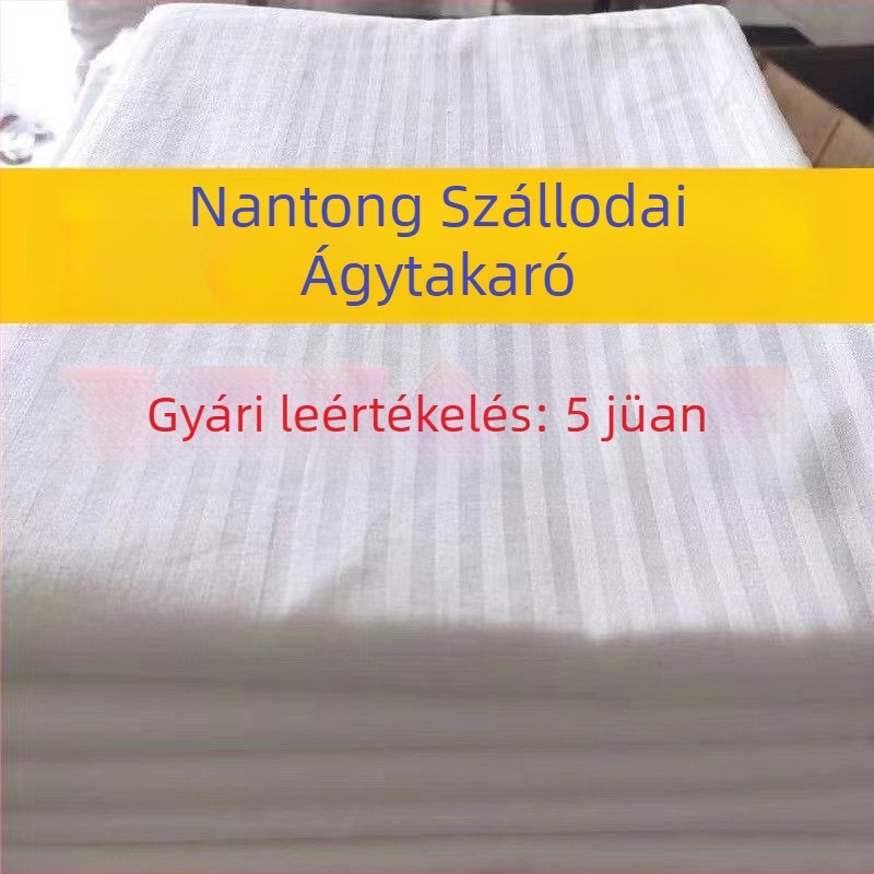 Szállodai ágynemű, pamut és len, fonalfestett, szállodai stílus, első osztályú minőség