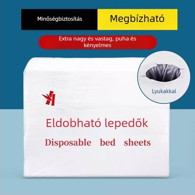 Egyszer használatos ágyhuzat kozmetikai szalonok számára, lélegző, vastított, vízálló és olajálló, esszenciális olajos masszázságyhoz lyukas, nem szőtt matrac