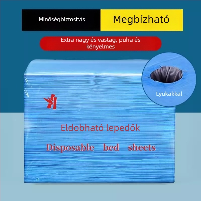 Egyszer használatos ágyhuzat kozmetikai szalonok számára, lélegző, vastított, vízálló és olajálló, esszenciális olajos masszázságyhoz lyukas, nem szőtt matrac