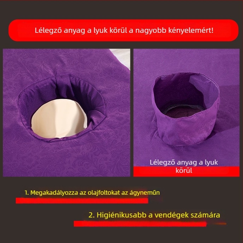 Szépségszalon masszázsasztal lepedő, bőrbarát, lélegző, vastagított, egyszínű lila