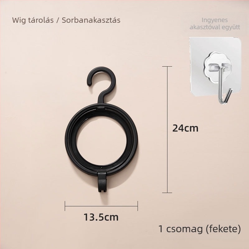 Fali kalaptartó több soros kampókkal, modern minimális dizájn, PP anyag, 2 kg teherbírás