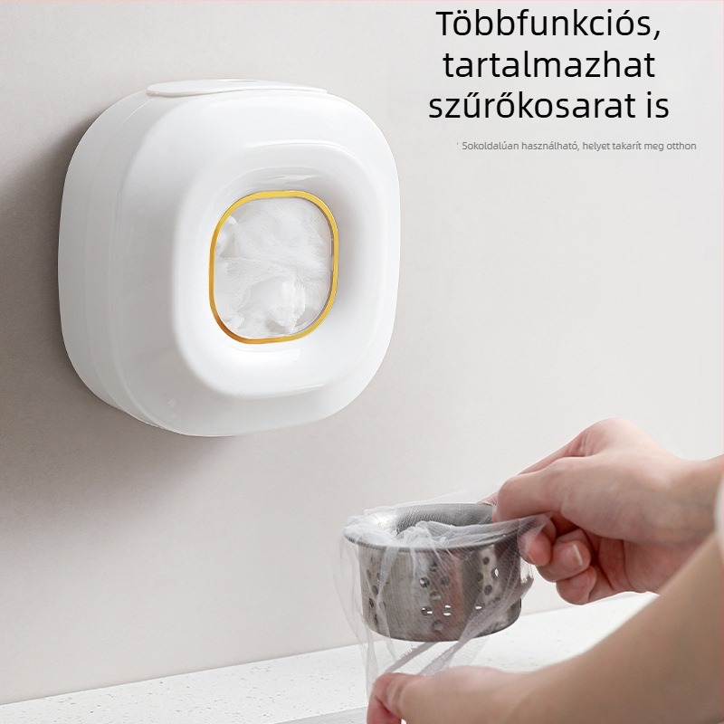 Élelmiszer-fólia tároló doboz, falra szerelhető, fúrás nélkül, 12L, PP műanyag