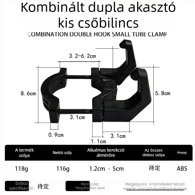 Keyma ABS dupla akasztó, minimalistus modern stílus, teherbírás 1-3 kg