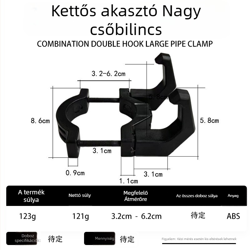 Keyma ABS dupla akasztó, minimalistus modern stílus, teherbírás 1-3 kg