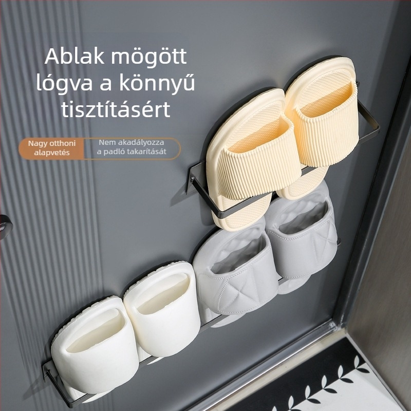 Mágneses cipőállvány, falra szerelhető, szénacélból, 1 polc, többlfunkciós tárolás hálószoba, fürdőszoba és nappali számára